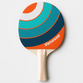 Pala De Ping Pong Círculo Retro de Salvavidas con Nombre