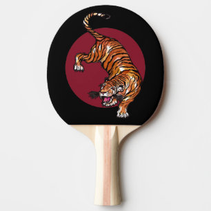Pala De Ping Pong Círculo tigre rojo