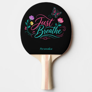 Pala De Ping Pong Cita de Solo Respira Floral Mariposa Inspiradora 