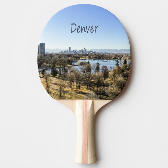 Pala De Ping Pong Ciudad Denver y Montañas Colorado (Anverso)