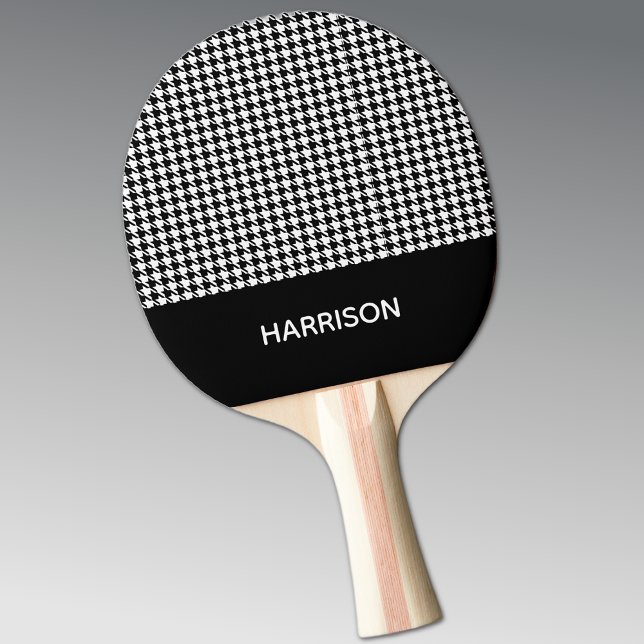 Pala De Ping Pong Classic Black & White Houndstooth Ping Pong Paddle (Subido por el creador)