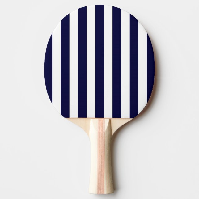 Pala De Ping Pong Classic Navy Blue and White Stripe Pattern (Anverso)