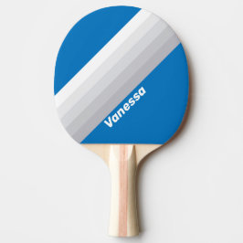Pala De Ping Pong Cloudy Blue Sky Stripes with Name