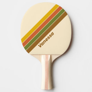 Pala De Ping Pong Clover de amanecer a rayas con nombre Paleta de Pi