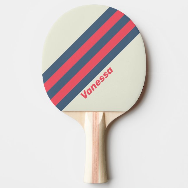 Pala De Ping Pong Club de Yates Retro con nombre (Anverso)