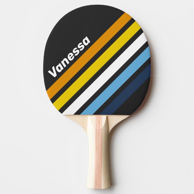 Pala De Ping Pong Coal Nightfall Angled Striping with Name (Anverso)