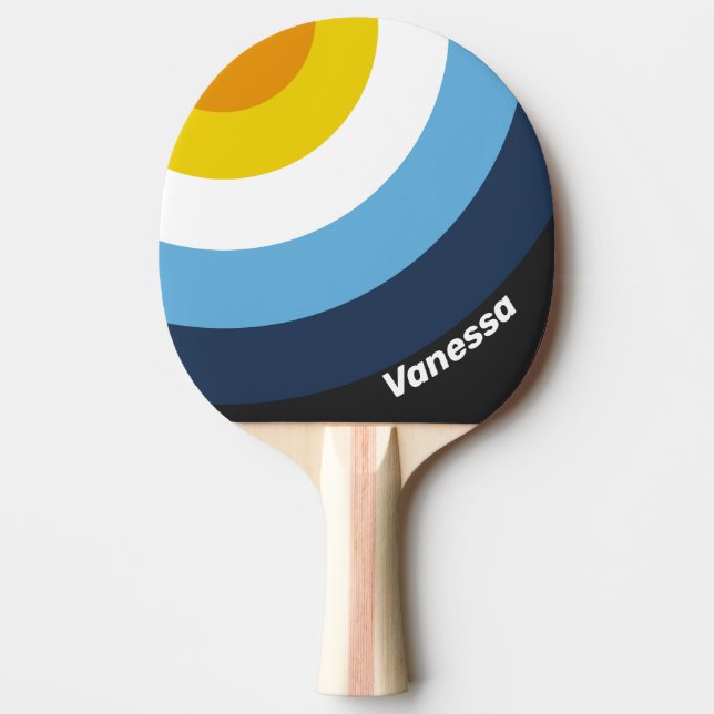 Pala De Ping Pong Coal Nightfall Circle Stripe with Name (Anverso)