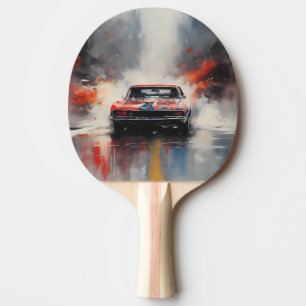 Pala De Ping Pong Coche de musculación roja en cabeza