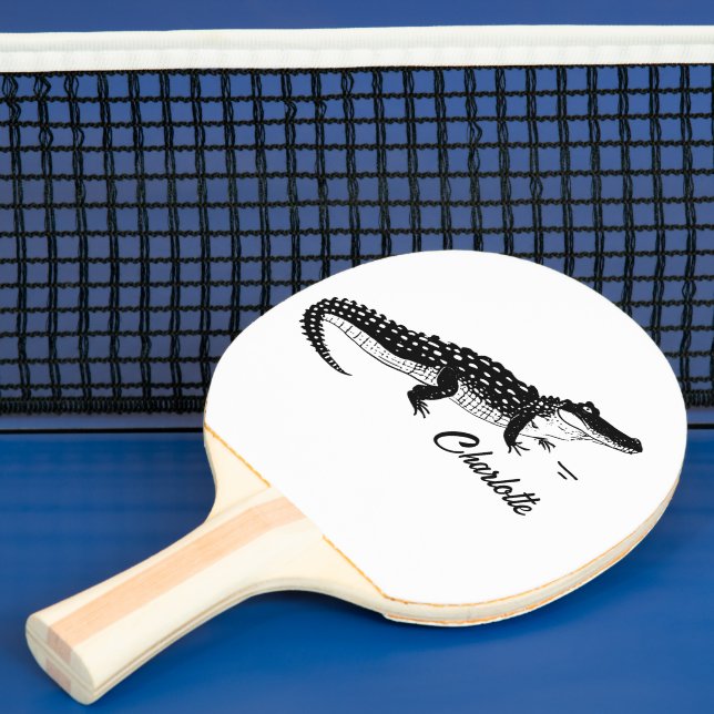 Pala De Ping Pong Cocodrilo negro simple (in situ)