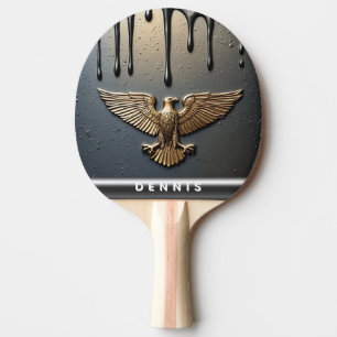 Pala De Ping Pong Colgante de Águila Dorada Goteando Metal Líquido