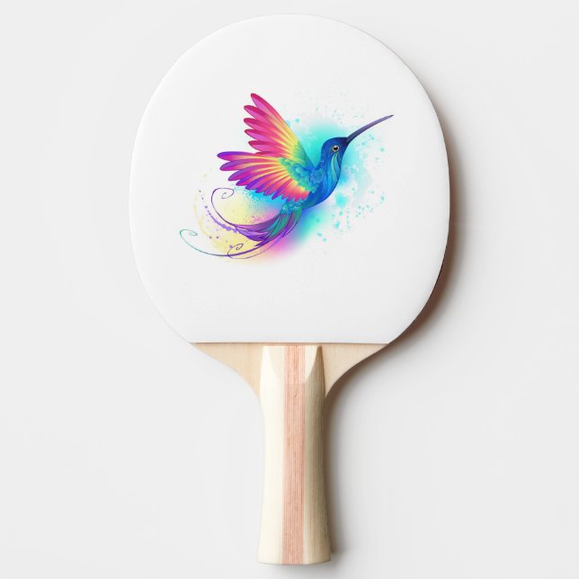 Pala De Ping Pong Colibrí arcoiris exótica (Anverso)