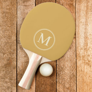 Pala De Ping Pong Color Amanecer de Arena Sólida Monograma