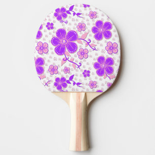 Pala De Ping Pong Color de agua floral simple Imprimir púrpura y ros