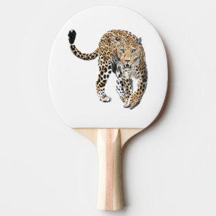 Pala De Ping Pong color de agua leopardo jungla gato pintado de verd