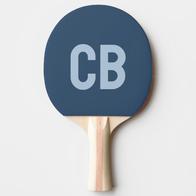 Pala De Ping Pong Color de tendencia Ping Pong Paddle azul serio (Anverso)