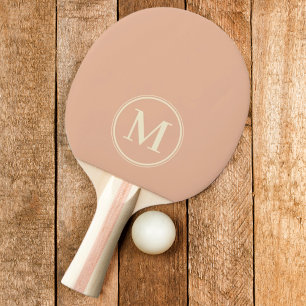 Pala De Ping Pong Color Melocotón Dulce Sólido Monograma