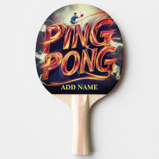 Pala De Ping Pong color personalizado con nombre de la secuencia de 