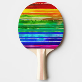 Pala De Ping Pong Colores acuáticos rayas de arte moderno arco iris