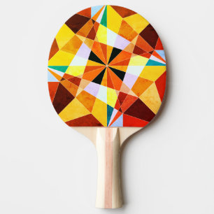 Pala De Ping Pong Colores Cálidos Formas Geométricas Angulares Frías