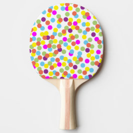 Pala De Ping Pong Colorful Polka Dots Pattern Abstract Art Design