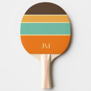 Pala De Ping Pong Coloridas líneas de estilo retro horizontal