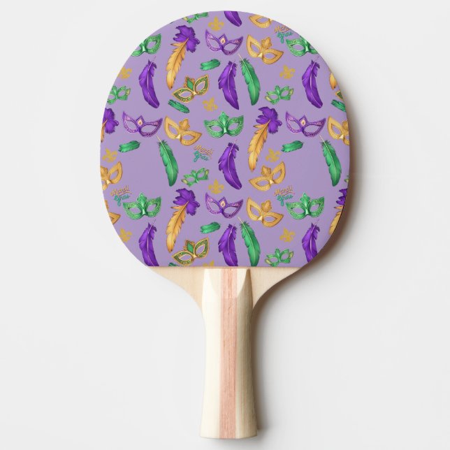 Pala De Ping Pong Colorido patrón de Mardi Gras  (Anverso)