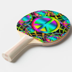 Pala De Ping Pong Colorido patrón de PAZ sin fisuras + tus ideas