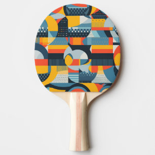 Pala De Ping Pong Colorido Resumen Estilo Retro