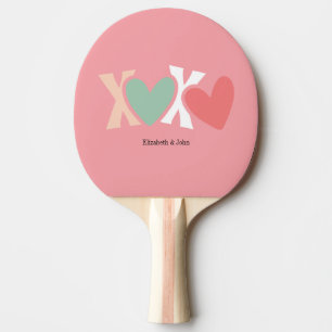 Pala De Ping Pong Colorido "XOXO" Día de San Valentín