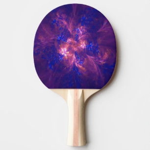 Pala De Ping Pong Combinación De Motivos Azul Y Púrpura De Flor Ab