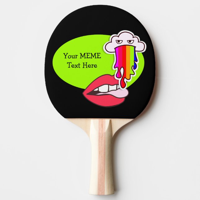 Pala De Ping Pong Comer lluvia arcoiris crea un MEME (Anverso)