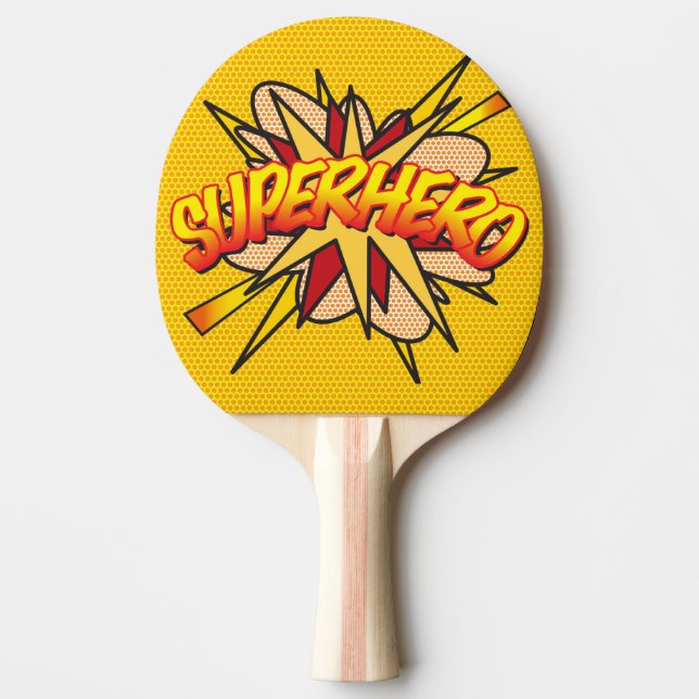 Pala De Ping Pong Comic Book Pop Art SUPERHERO Moderno Trendy (Anverso)