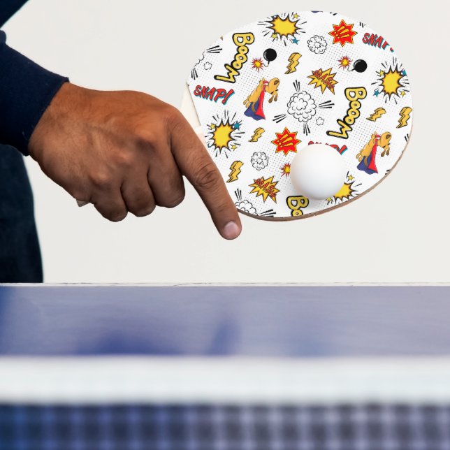 Pala De Ping Pong Comic Pattern Ping Pong Paddle (in situ)