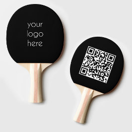 Pala De Ping Pong Compañía de logotipos de empresas negras QR Code T