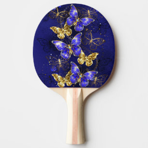 Pala De Ping Pong Composición con mariposas de zafiro