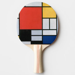 Pala De Ping Pong Composición rojo, amarillo, azul, negro | Mondriaa