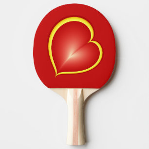 Pala De Ping Pong Con mucho amor Rojo Amarillo Moderno Corazones Art
