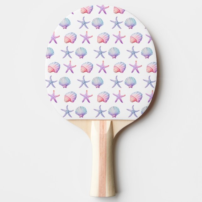 Pala De Ping Pong Concha de acuarela pastel (Anverso)