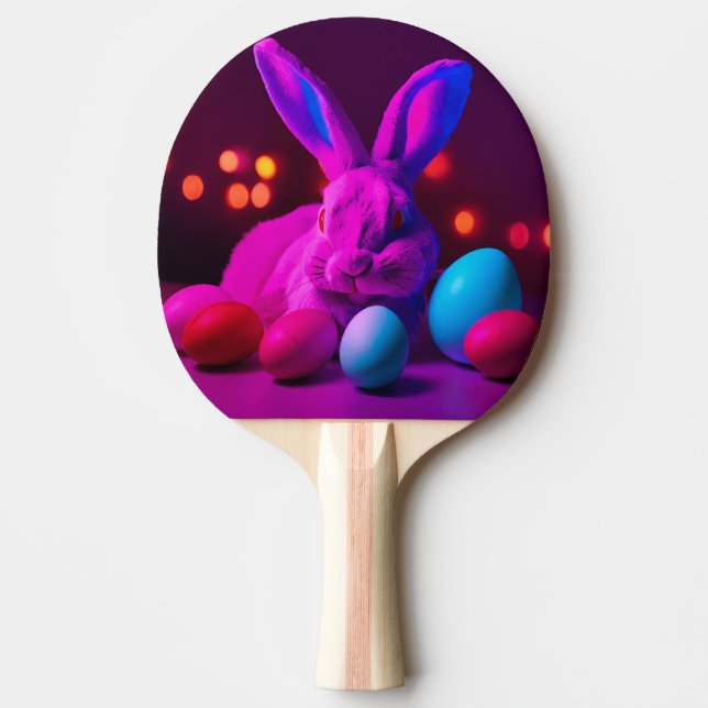 Pala De Ping Pong conejito con huevos de Pascua (Anverso)