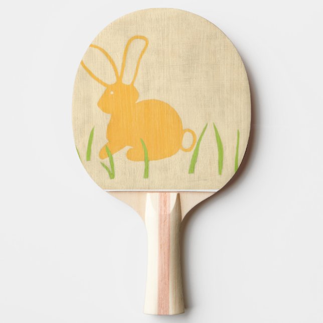 Pala De Ping Pong Conejo amarillo y hierba verde de Chariklia Zarris (Anverso)