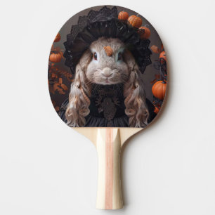 Pala De Ping Pong Conejo con traje medieval negro