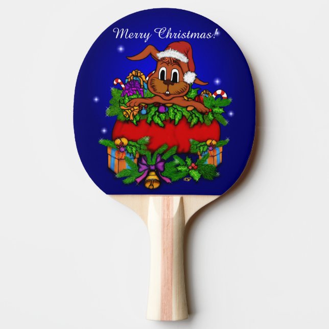 Pala De Ping Pong Conejo de navidades (Reverso)