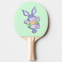 Pala De Ping Pong Conejo de Pascua Morado Bailando Menta