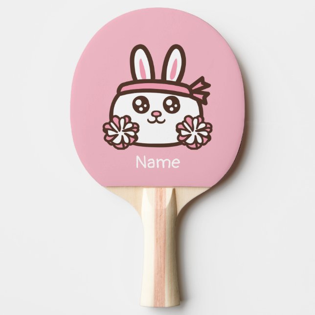 Pala De Ping Pong Conejo lindo de dibujos animados (Anverso)
