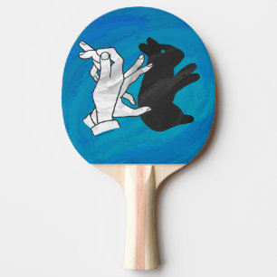 Pala De Ping Pong Conejo Sombra En Azul