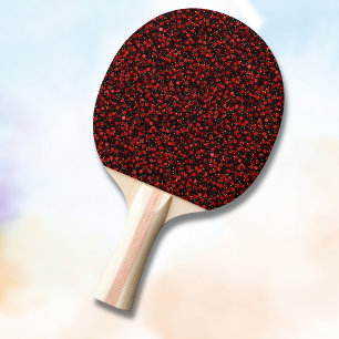 Pala De Ping Pong Confeti Rojo Elegante en Estilo Brillo Negro