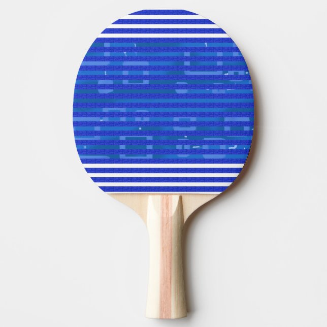 Pala De Ping Pong Cool Blue White Geometric Stripes (Anverso)