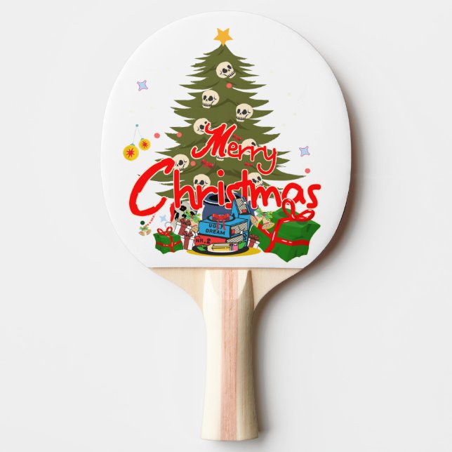 Pala De Ping Pong cool Christmas with skulls  (Anverso)