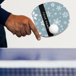 Pala De Ping Pong Copos de nieve blancos, gris, tu nombre, personifi