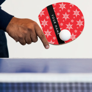 Pala De Ping Pong Copos de nieve blancos, rojo, tu nombre, personali